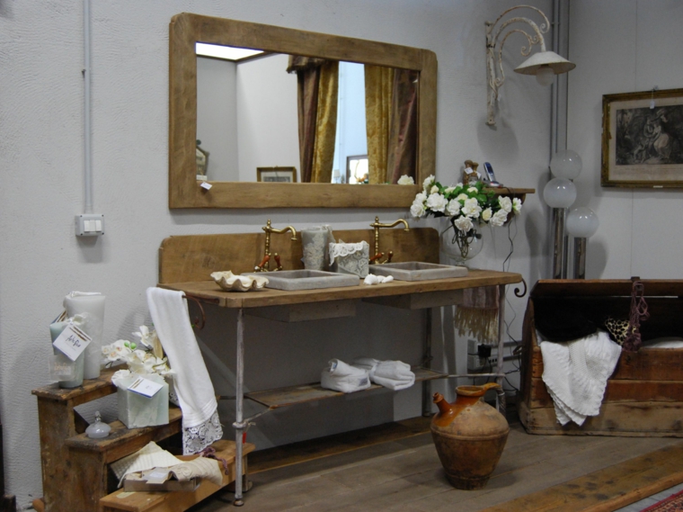 decoracion de baños diseno rustico madera ideas