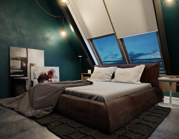 decoracion dormitorios moderno cama grande estores blancos ideas