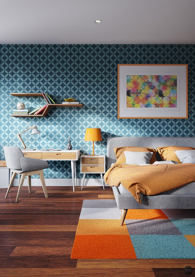 decoracion dormitorios moderno colores vibrantes ideas