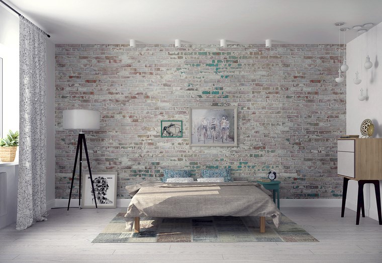 decoracion dormitorios moderno ladrillo colores originales ideas