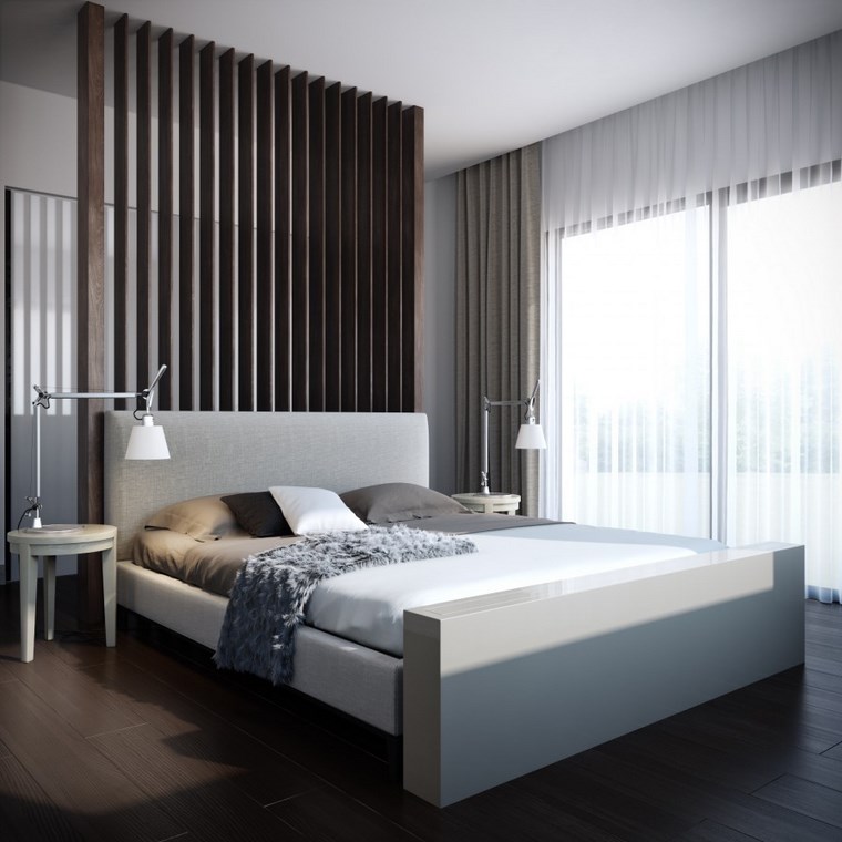 decoracion dormitorios moderno laminas madera decorando pared ideas