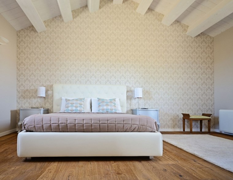 decoracion dormitorio moderno papel estampa ideas