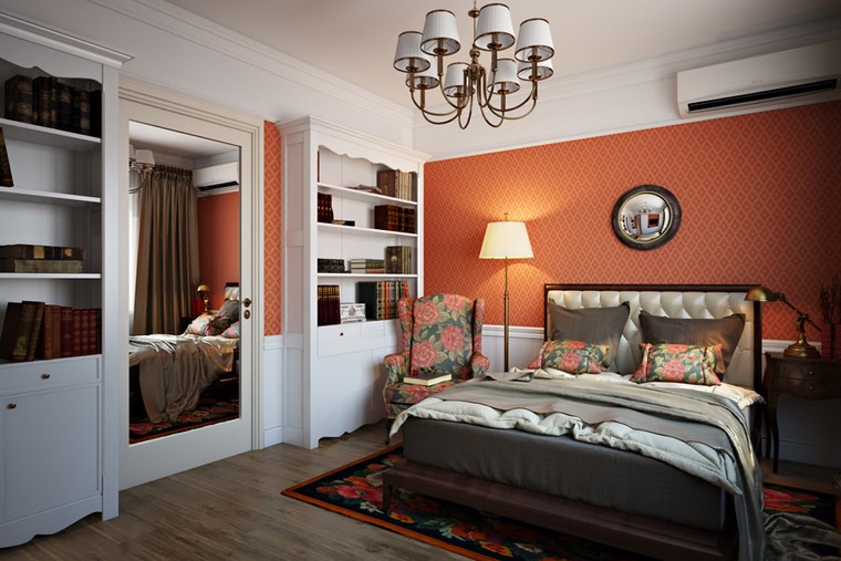 decoracion dormitorios moderno pared roja ideas