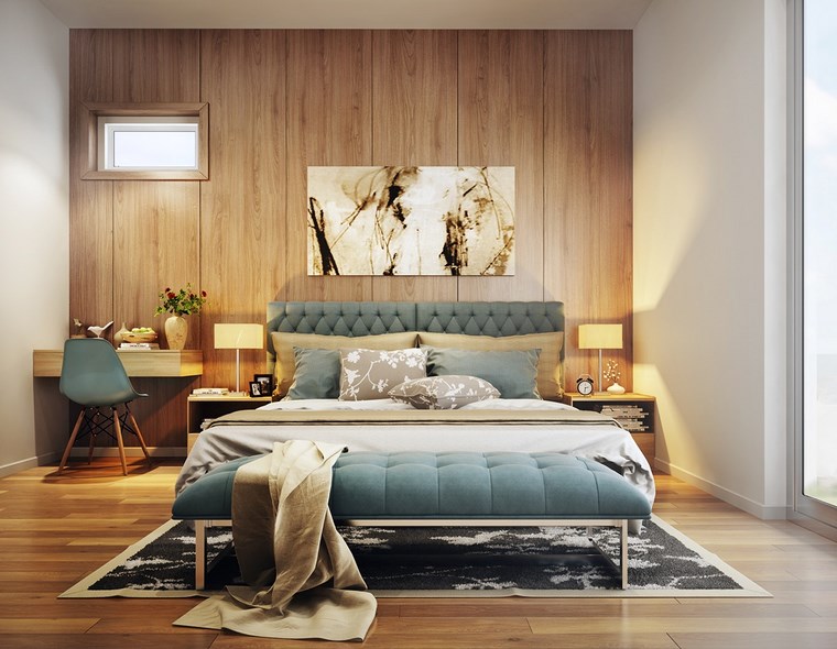 decoracion dormitorio moderno texturas madera ideas