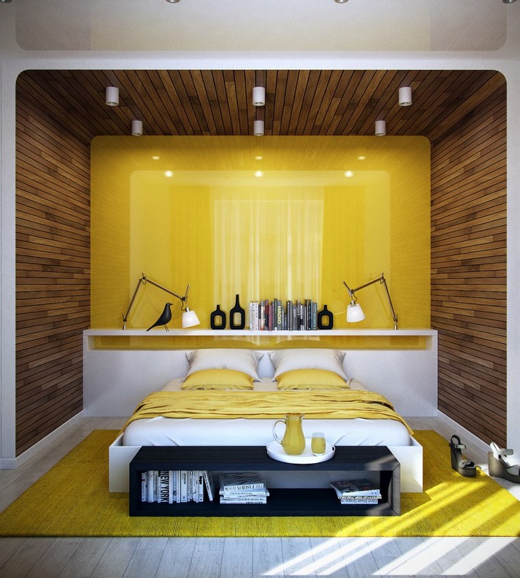 decoracion dormitorio modernos color amarillo vibrante ideas