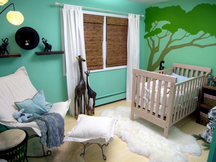 decoracion habitacion bebe selvas animales colores