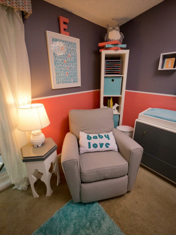 decoracion habitacion bebe sofa comodo letras