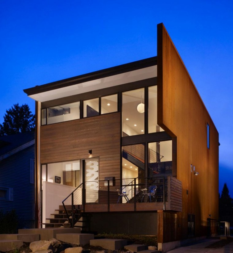 casa moderna fachada madera