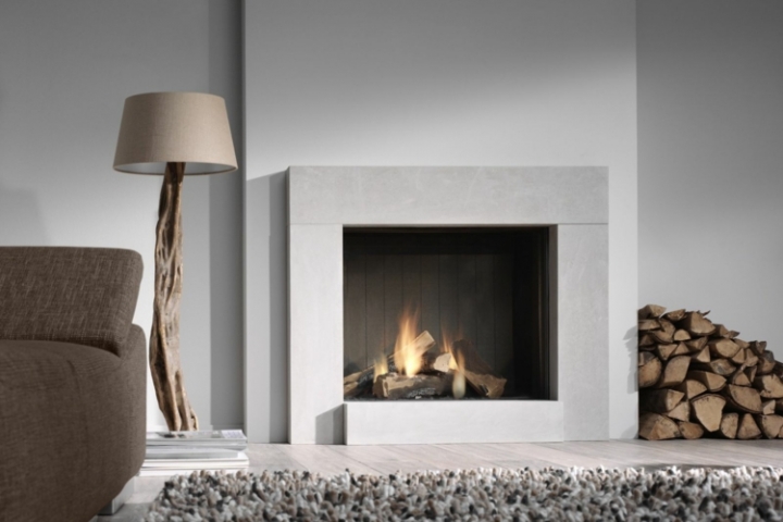 Chimeneas de obra de diseño moderno - 50 imágenes