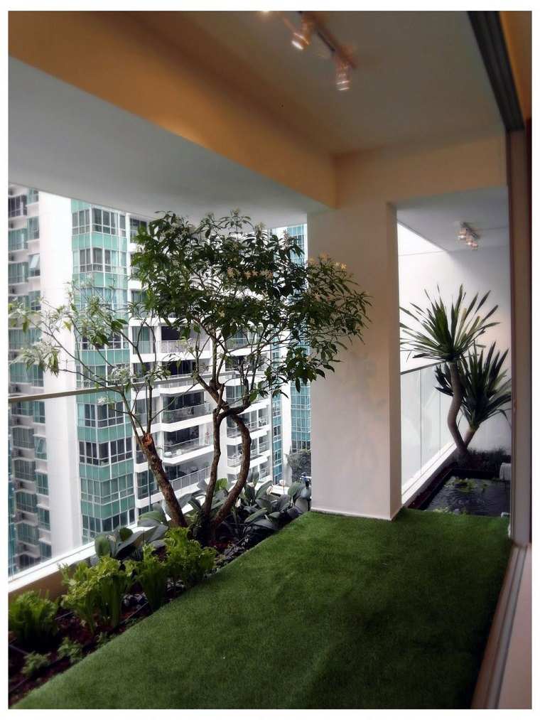 diseño moderno vegetación balcón