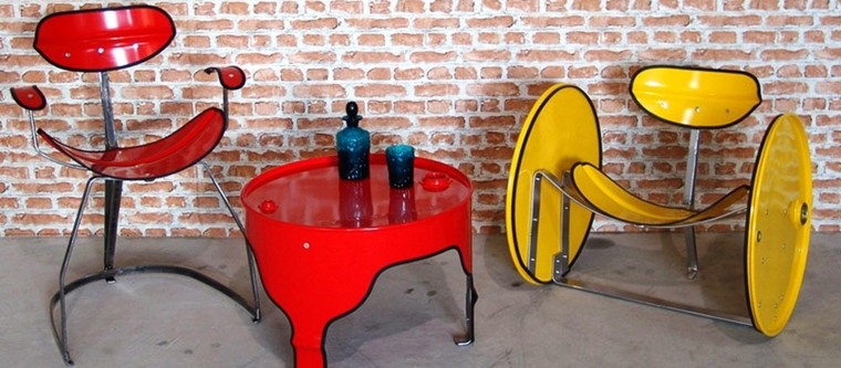 diseños originales muebles reciclados plastico