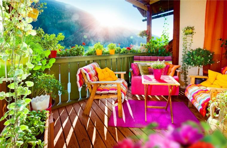ideas colores decoracion de balcones terrazas