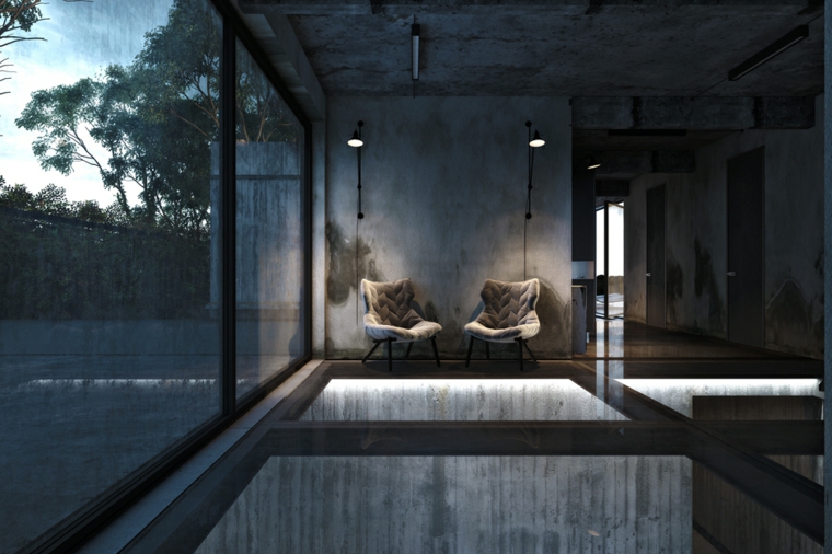 interiores modernos suelo vidrio deco