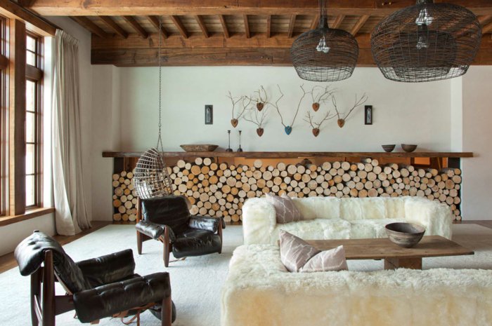 invierno decoracion salones maderas techo