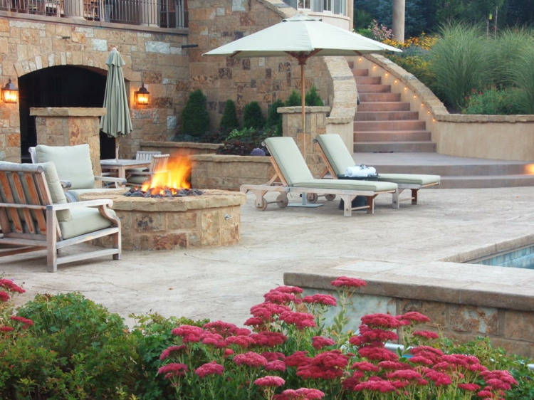 variante circular jardines fuego decorado salientes montañas maderas sombrilla