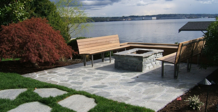 idea con rocas lajas suelos decorados salidas metros sillones