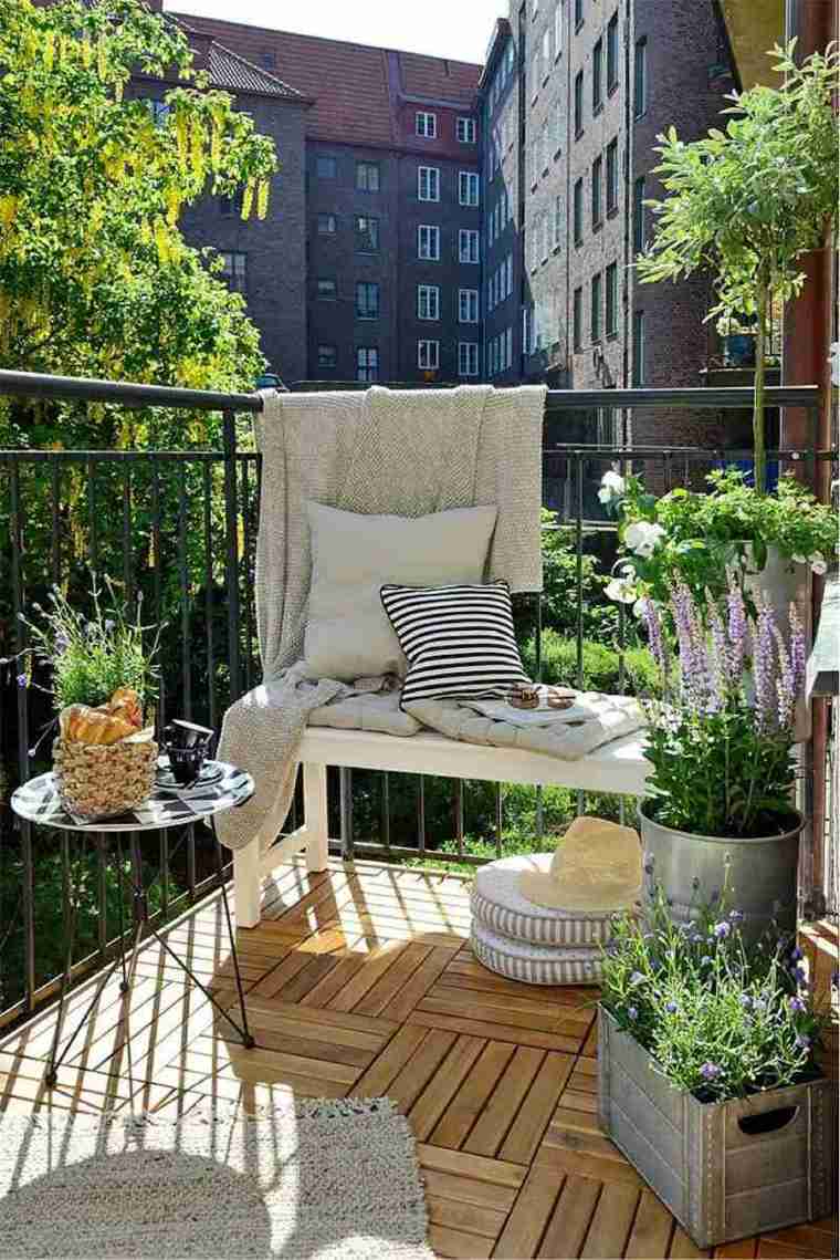las plantas perfectas balcon banco blanco ideas