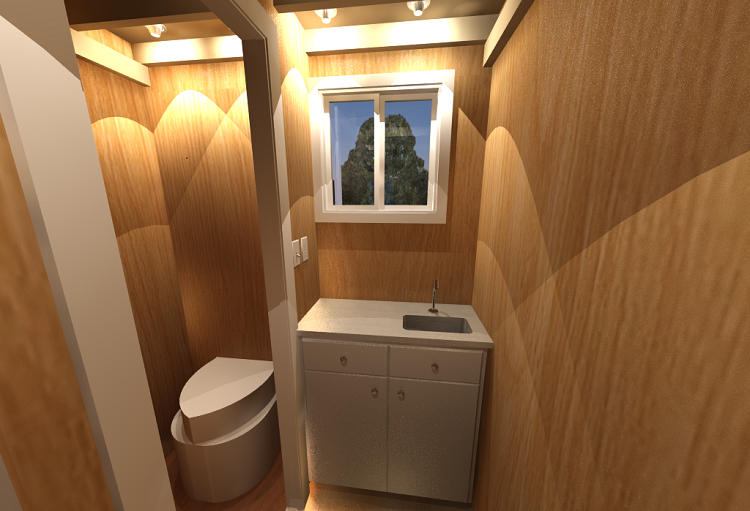 baño aseo laminado madera