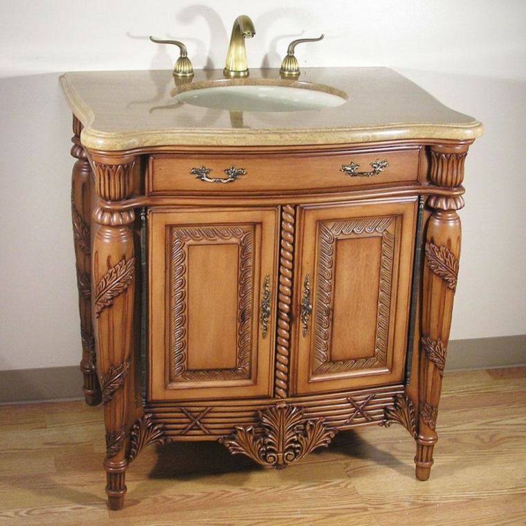 mueble lavabo madera estilo vintage