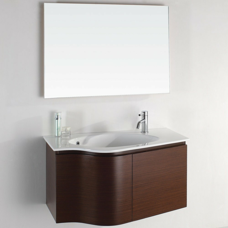 mueble con lavabo moderno mueble lavabo madera laminada oscura
