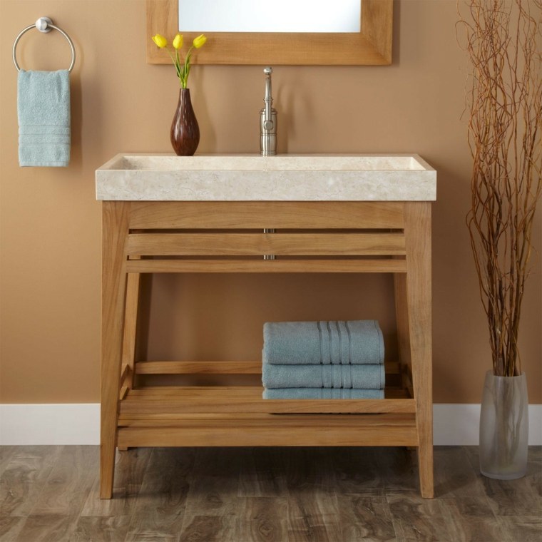 mueble lavabo original diseño madera