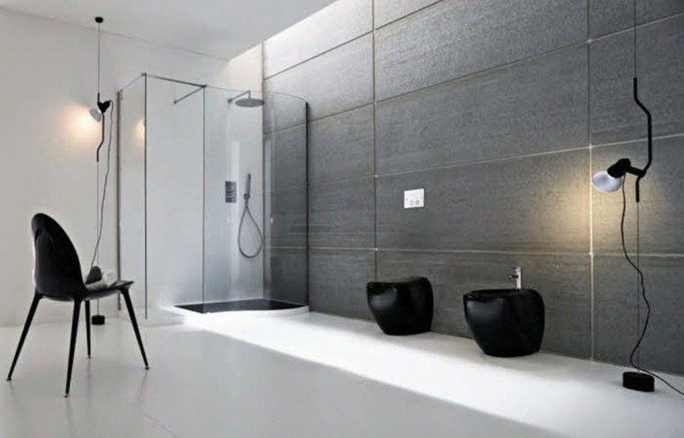 muebles baño minimalistas color negro