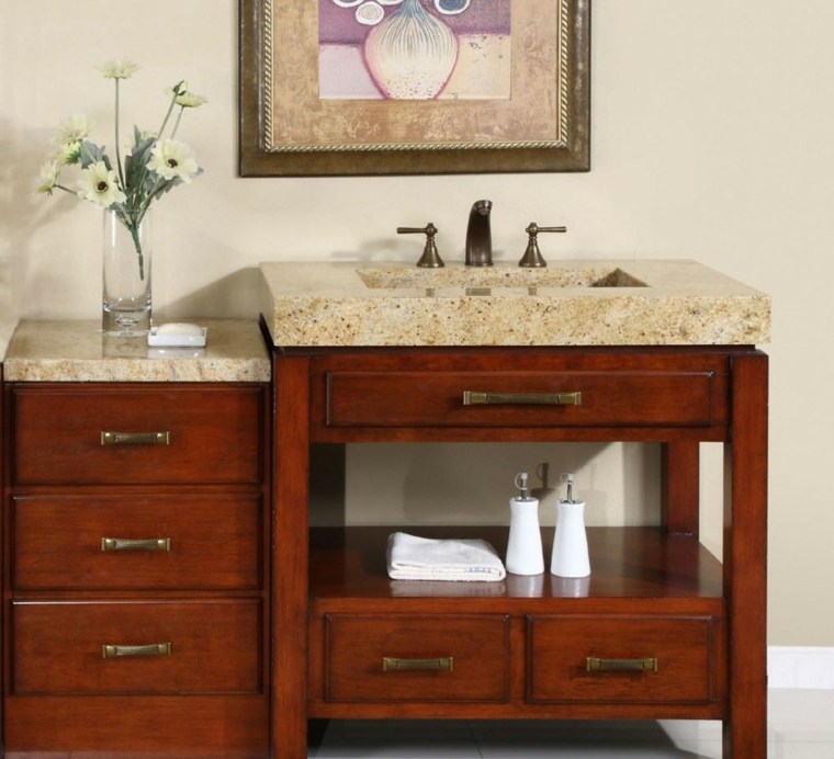 muebles baño madera estilo clasico