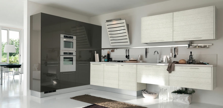 muebles blancos grises modernos