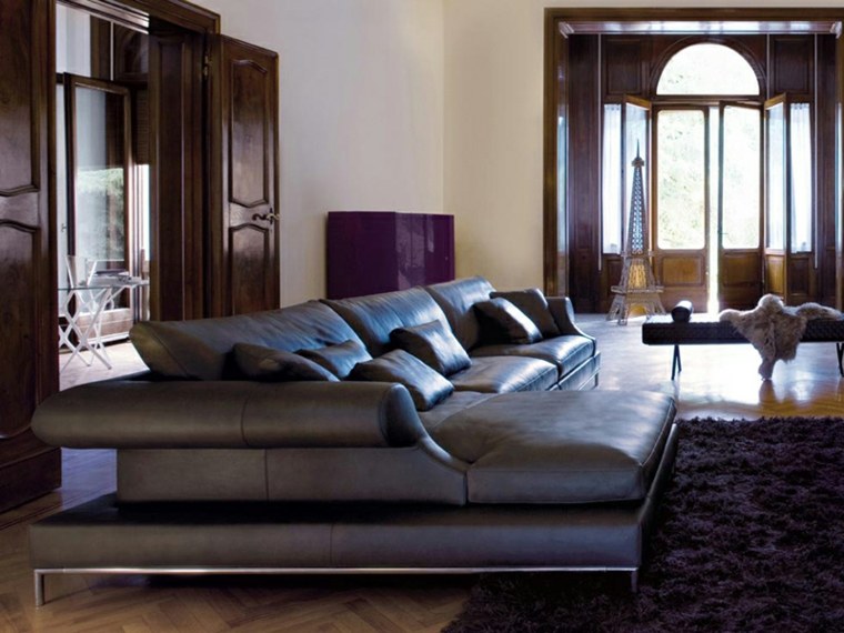 muebles diseño salon sofa negra preciosa ideas