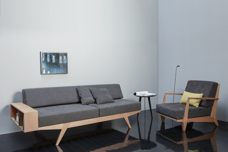 muebles diseño salon sofa sillon gris ideas