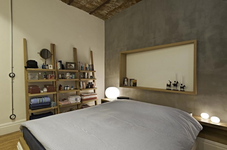 ofist design estanterias madera abiertas dormitorio ideas