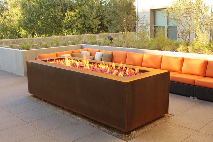 chimenea jardñin exterior Corten