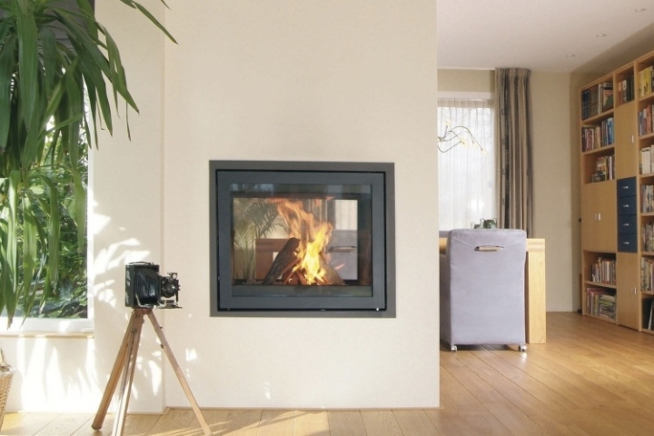 Chimeneas de obra de diseño moderno - 50 imágenes