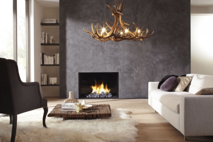 Chimeneas de obra de diseño moderno - 50 imágenes