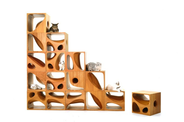 originales cubos escaleras gato