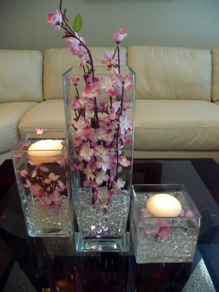 originales diseños centros velas flores