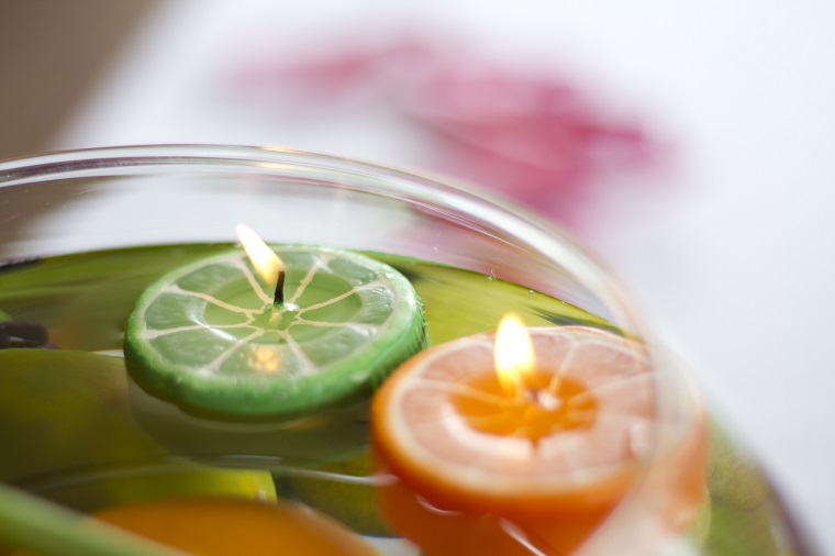 originales velas form,a frutos citricos