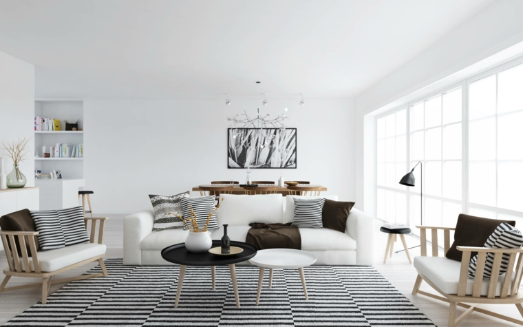 orioginal salón estilo nórdico blanco