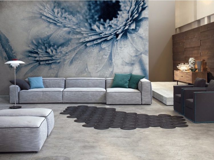 papel pared salon explosion floral ideas