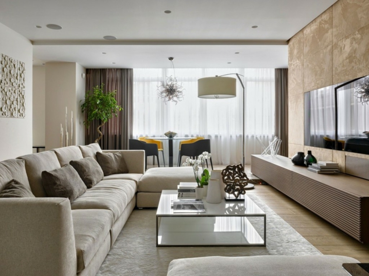 salones decoracion moderna lampara pie ideas