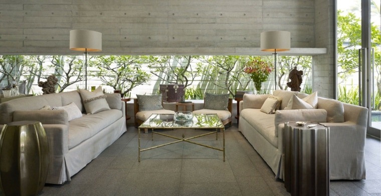 salones decoracion moderna lamparas pie ideas