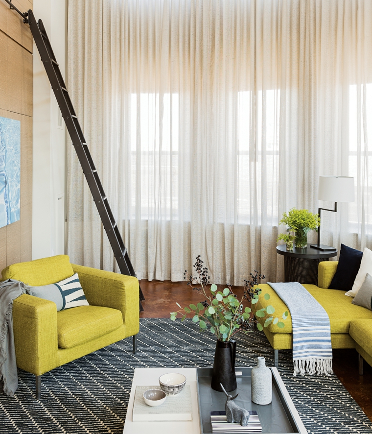 salones decoracion moderna pequeno mueblea amarillos ideas