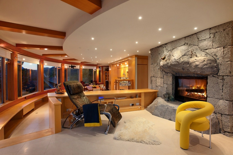 salones decoracion moderna sillon amarillo ideas
