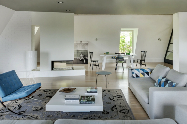salones decoracion moderna sillon azul ideas