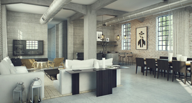 salones modernos diseño industrial