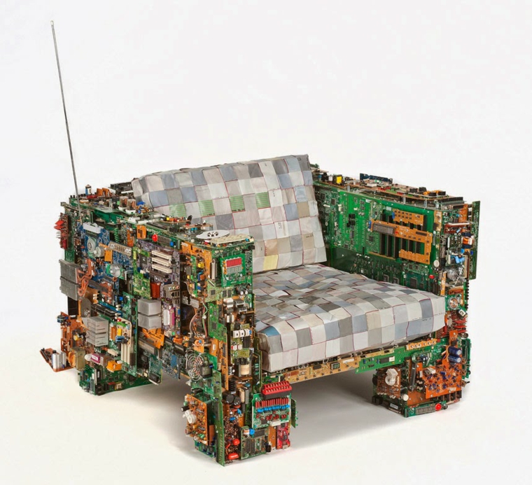 sillon reciclado microchips metal