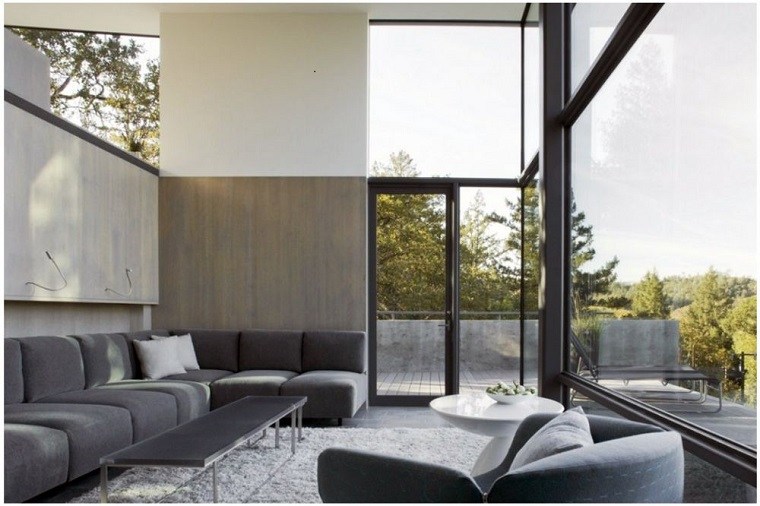 terraza diseño moderno color gris