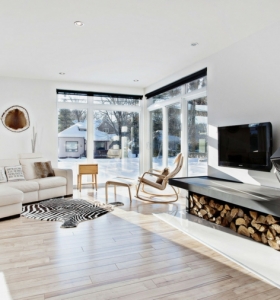 Decoracion salon moderno 50 diseños en blanco y madera