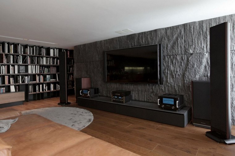 salón moderno y elegante Tanju Özelgin diseno salon pared hormigon ideas