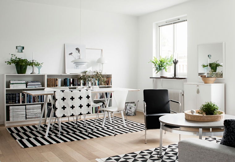 accesorios decorativos comedor blanco negro